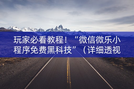 玩家必看教程！“微信微乐小程序免费黑科技”（详细透视教程）-哔哩哔哩