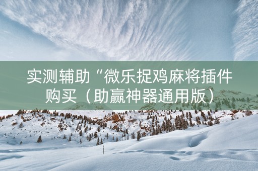 实测辅助“微乐捉鸡麻将插件购买（助赢神器通用版）
