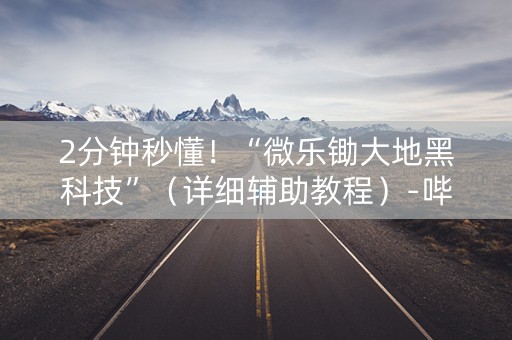 2分钟秒懂！“微乐锄大地黑科技”（详细辅助教程）-哔哩哔哩