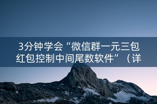 3分钟学会“微信群一元三包红包控制中间尾数软件”（详细透视教程）-哔哩哔哩