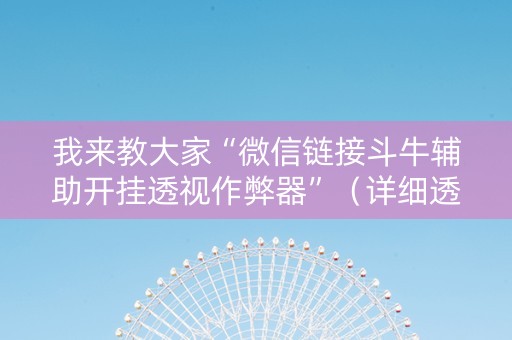 我来教大家“微信链接斗牛辅助开挂透视作弊器”（详细透视教程）-哔哩哔哩