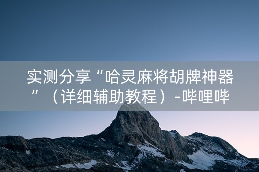 实测分享“哈灵麻将胡牌神器”（详细辅助教程）-哔哩哔哩