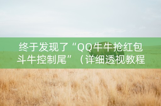 终于发现了“QQ牛牛抢红包斗牛控制尾”（详细透视教程）-哔哩哔哩