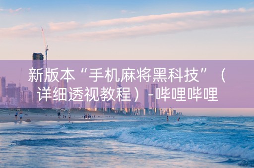 新版本“手机麻将黑科技”（详细透视教程）-哔哩哔哩