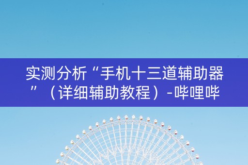 实测分析“手机十三道辅助器”（详细辅助教程）-哔哩哔哩
