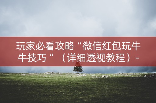 玩家必看攻略“微信红包玩牛牛技巧 ”（详细透视教程）-哔哩哔哩