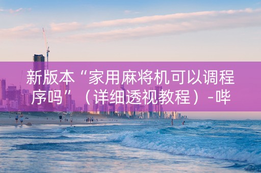 新版本“家用麻将机可以调程序吗”（详细透视教程）-哔哩哔哩