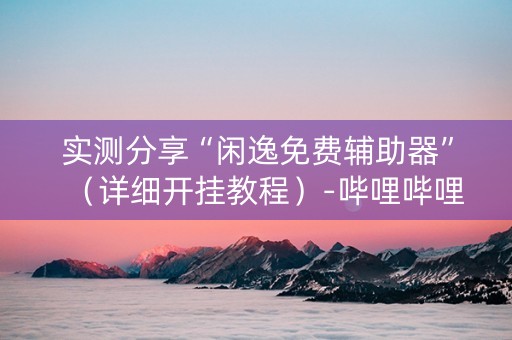 实测分享“闲逸免费辅助器”（详细开挂教程）-哔哩哔哩