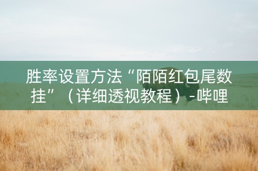胜率设置方法“陌陌红包尾数挂”（详细透视教程）-哔哩哔哩