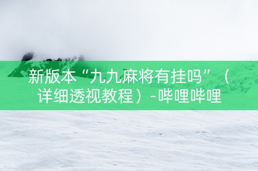 新版本“九九麻将有挂吗”（详细透视教程）-哔哩哔哩