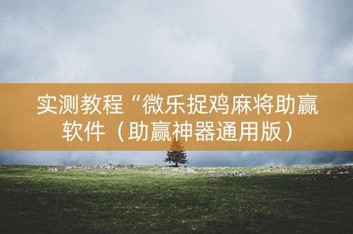 实测教程“微乐捉鸡麻将助赢软件（助赢神器通用版）