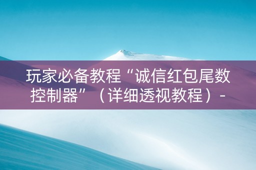玩家必备教程“诚信红包尾数控制器”（详细透视教程）-哔哩哔哩