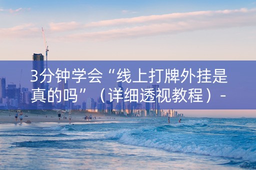 3分钟学会“线上打牌外挂是真的吗”（详细透视教程）-哔哩哔哩
