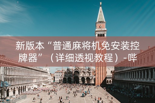 新版本“普通麻将机免安装控牌器”（详细透视教程）-哔哩哔哩