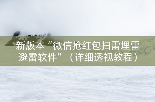 新版本“微信抢红包扫雷埋雷避雷软件”（详细透视教程）-哔哩哔哩