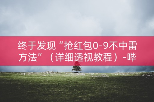 终于发现“抢红包0-9不中雷方法”（详细透视教程）-哔哩哔哩
