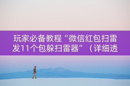 玩家必备教程“微信红包扫雷发11个包躲扫雷器”（详细透视教程）-哔哩哔哩
