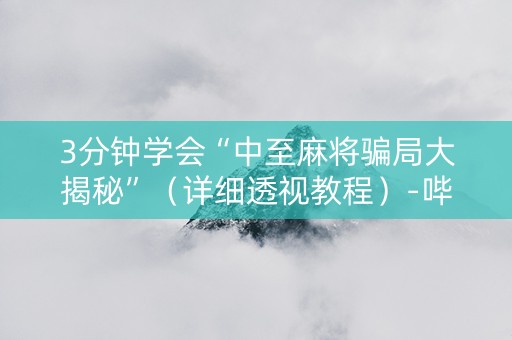 3分钟学会“中至麻将骗局大揭秘”（详细透视教程）-哔哩哔哩