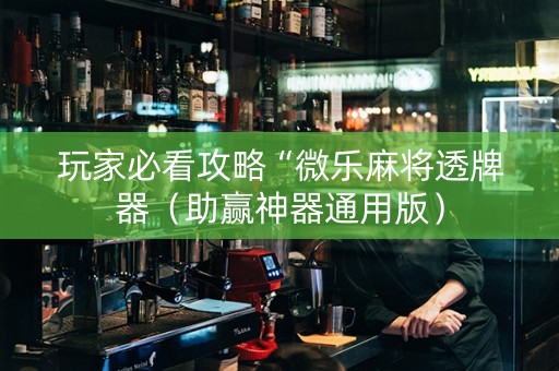 玩家必看攻略“微乐麻将透牌器（助赢神器通用版）