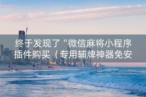 终于发现了“微信麻将小程序插件购买（专用辅牌神器免安装）