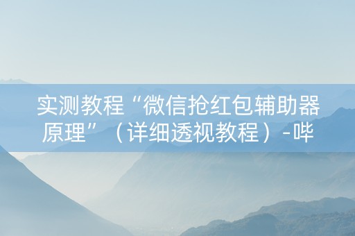 实测教程“微信抢红包辅助器原理”（详细透视教程）-哔哩哔哩