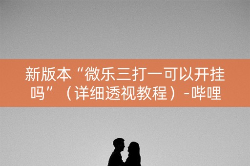 新版本“微乐三打一可以开挂吗”（详细透视教程）-哔哩哔哩