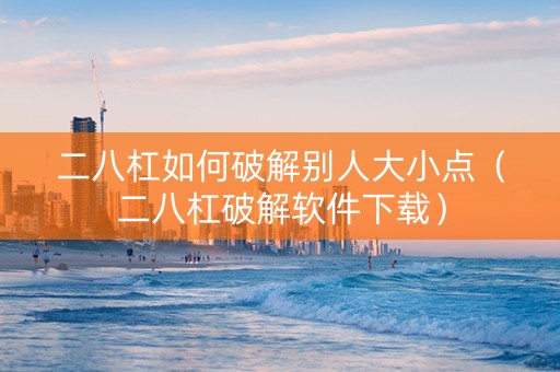二八杠如何破解别人大小点（二八杠破解软件下载）