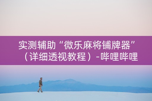实测辅助“微乐麻将铺牌器”（详细透视教程）-哔哩哔哩