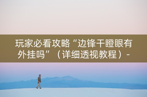 玩家必看攻略“边锋干瞪眼有外挂吗”（详细透视教程）-哔哩哔哩