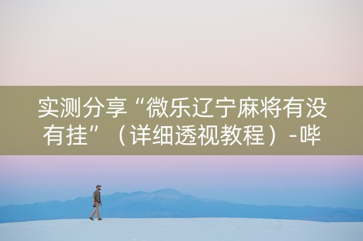 实测分享“微乐辽宁麻将有没有挂”（详细透视教程）-哔哩哔哩