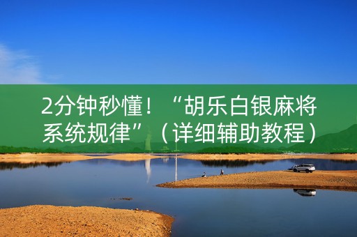 2分钟秒懂！“胡乐白银麻将系统规律”（详细辅助教程）-哔哩哔哩