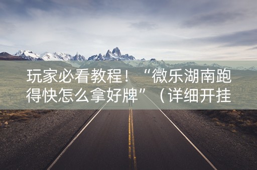 玩家必看教程！“微乐湖南跑得快怎么拿好牌”（详细开挂教程）-哔哩哔哩