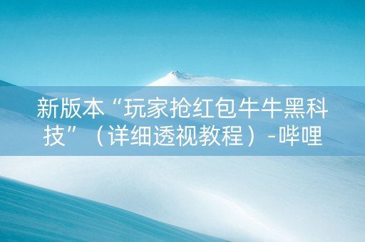 新版本“玩家抢红包牛牛黑科技”（详细透视教程）-哔哩哔哩