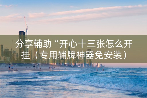 分享辅助“开心十三张怎么开挂（专用辅牌神器免安装）