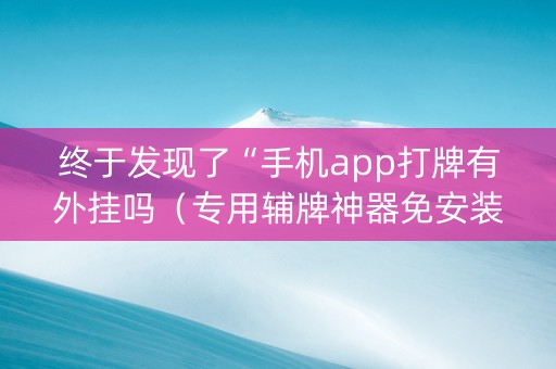 终于发现了“手机app打牌有外挂吗（专用辅牌神器免安装）