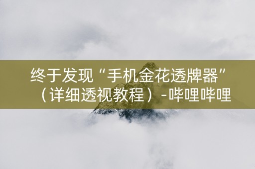 终于发现“手机金花透牌器”（详细透视教程）-哔哩哔哩