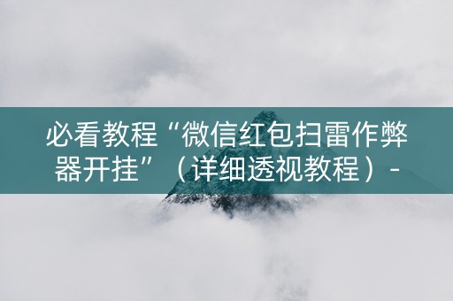 必看教程“微信红包扫雷作弊器开挂”（详细透视教程）-哔哩哔哩