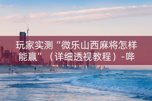 玩家实测“微乐山西麻将怎样能赢”（详细透视教程）-哔哩哔哩