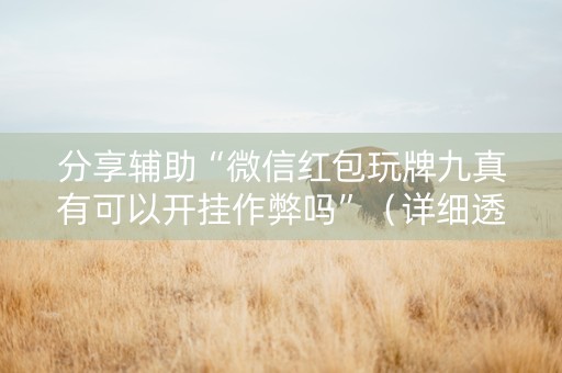 分享辅助“微信红包玩牌九真有可以开挂作弊吗”（详细透视教程）-哔哩哔哩