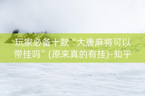 玩家必备十款“大唐麻将可以带挂吗”(原来真的有挂)-知乎