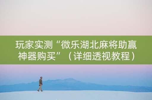 玩家实测“微乐湖北麻将助赢神器购买”（详细透视教程）-哔哩哔哩