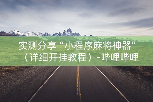 实测分享“小程序麻将神器”（详细开挂教程）-哔哩哔哩