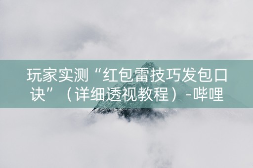 玩家实测“红包雷技巧发包口诀”（详细透视教程）-哔哩哔哩