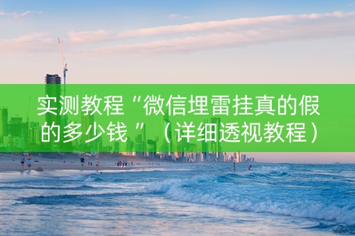 实测教程“微信埋雷挂真的假的多少钱 ”（详细透视教程）-哔哩哔哩