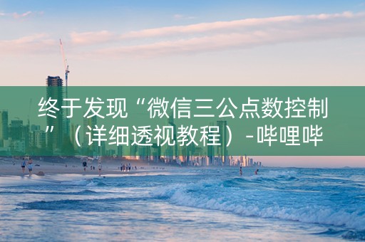 终于发现“微信三公点数控制”（详细透视教程）-哔哩哔哩