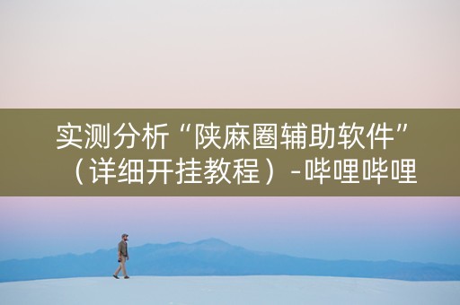 实测分析“陕麻圈辅助软件”（详细开挂教程）-哔哩哔哩