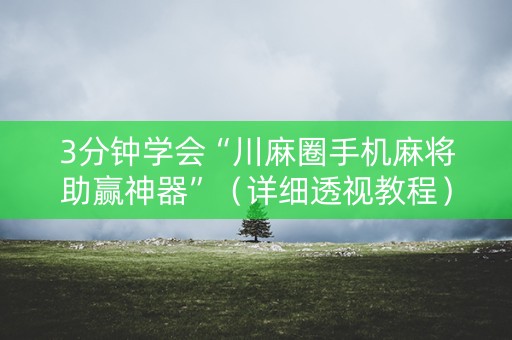 3分钟学会“川麻圈手机麻将助赢神器”（详细透视教程）-哔哩哔哩