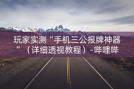 玩家实测“手机三公报牌神器”（详细透视教程）-哔哩哔哩