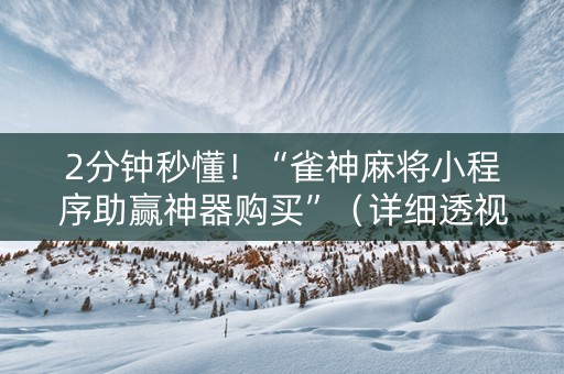 2分钟秒懂！“雀神麻将小程序助赢神器购买”（详细透视教程）-哔哩哔哩
