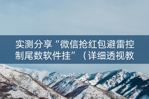 实测分享“微信抢红包避雷控制尾数软件挂”（详细透视教程）-哔哩哔哩